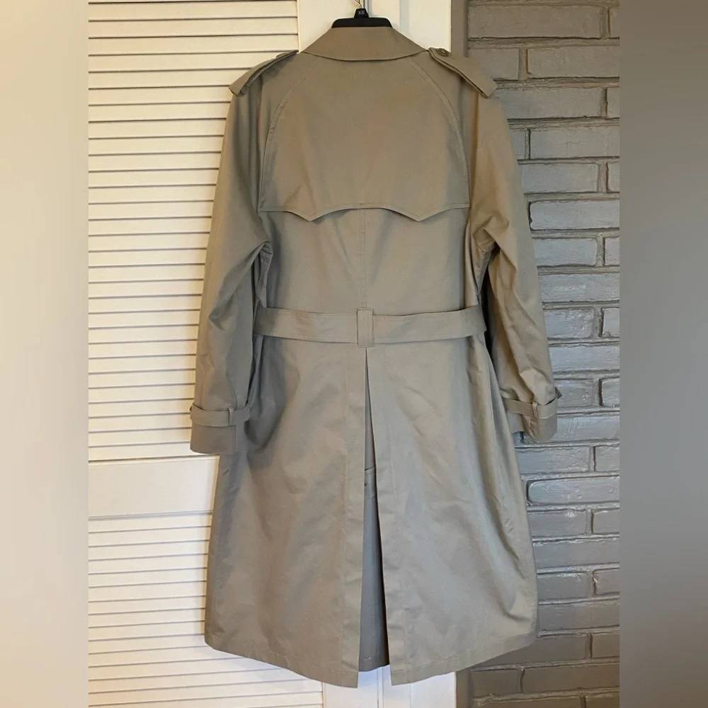 Vintage Classic Spring Men's Khaki Trench Coat with Belt 40R